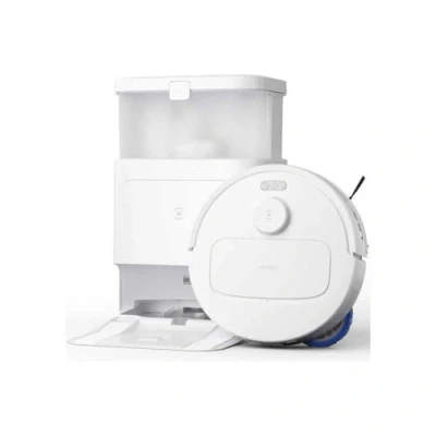 Immagine di ECOVACS DEEBOT N30 PRO OMNI Robot Aspirapolvere Lavapavimenti, 10000Pa, Mopping Adattivo dei Bordi, ZeroTangle, Lavapavimenti ad Acqua Calda, Asciugatura Aria 9mm Sollevamento Mop, Bianca