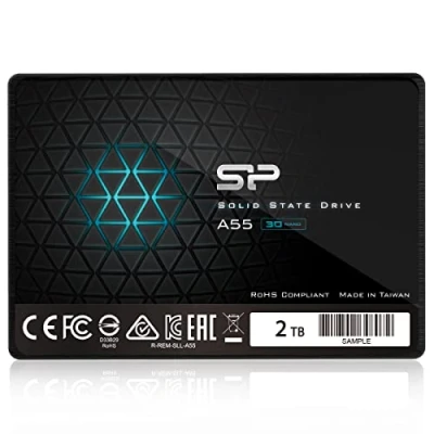 Immagine di Silicon Power SSD 2TB 3D NAND A55 SLC Cache Performance Boost 2.5 inch SATA III 7mm (0.28&quot;) Internal Solid State Drive