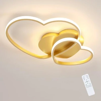 Immagine di Riserva Plafoniera LED Soffitto Dimmerabile 48W, Lampada da Moderna Forma di Cuore, 4800LM con Telecomando 3000K 6500K per Camera letto, dei bambini, Soggiorno, 50cm