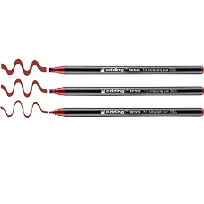 Immagine di edding 1255 Pennarello punta calligrafica; Set 3 pz.; Colore cremisi; Tratti 2,0 mm, 3,5 0,5 mm