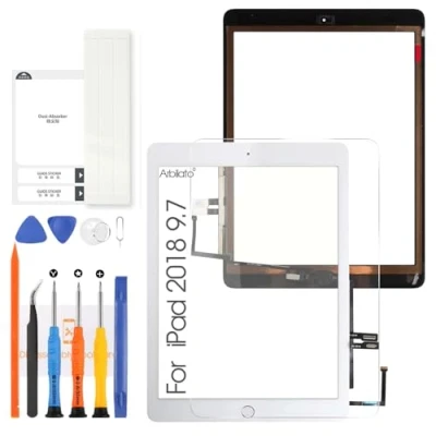 Immagine di Schermo di ricambio per iPad 9.7 2018 6 6th A1893 A1954 6a generazione Touch Screen iPad6 digitalizzatore con pulsante Home (bianco)