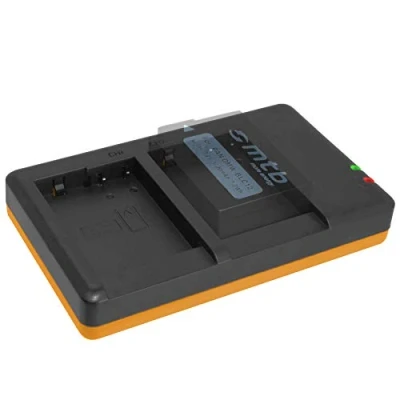 Immagine di Caricabatteria doppio (Corrente, USB) per DMW BLC12 BLC12E / Leica BP DC12 Sigma 51 Alimentatore 2A incluso 2 batterie simultaneamente caricabili