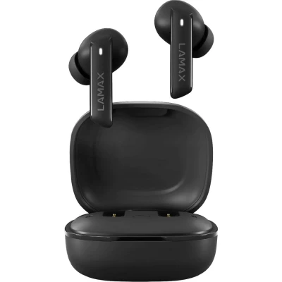 Immagine di Lamax Clips1 Cuffie In Ear Bluetooth Stereo Nero Indicatore di carica della batteria, headset con microfono, Custodia ricarica, regolazione del volume,