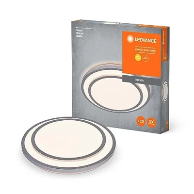 Immagine di LEDVANCE Orbis Berlin LED LAMPAGGIO 490mm, argento, 36W, 4150lm, bianca calda, luce molto omogenea, lunga durata, modulo installato permanentemente, round, classe di protezione IP20, 3000k