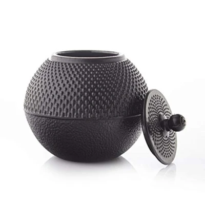Immagine di Lumaland Tea Caddy in ghisa 750 ml Scatola Giapponese Tetsubin Hobnail per tè, Zucchero, Caramelle di Roccia Zuccheriera e conservazione