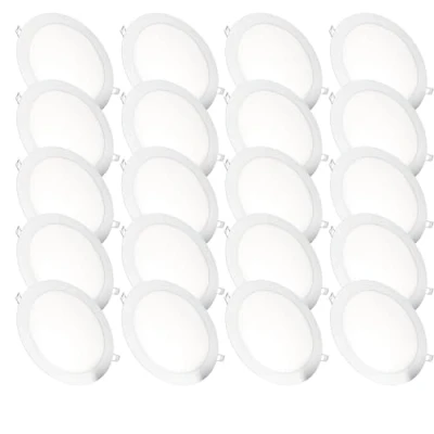 Immagine di JANDEI 20 Faretti Led da Incasso, 18W, 1440 Lumen, Forma Rotonda, Ultra Sottile 13mm, Colore della Luce Bianco Freddo 6000K, Foro Incasso Ø 200 205 mm, Trasformatore Incluso