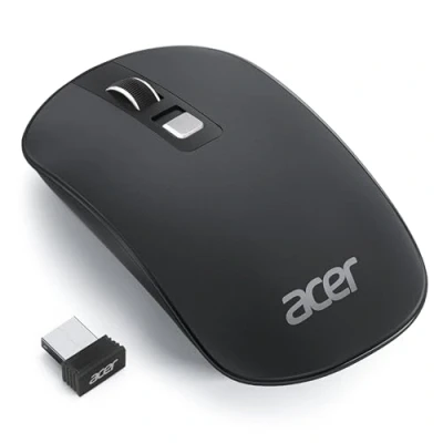 Immagine di Acer mouse wireless, ottico a 4 pulsanti programmabile 2,4 GHz 1600 DPI, ambidestro ed ergonomico, connessione o ricevitore USB multi dispositivo per laptop/computer/telefono/tablet