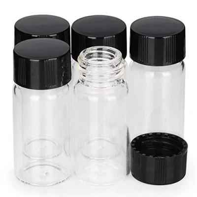 Immagine di Labasics Fiale del Campione con la Protezione, Vite Bottiglia Reagente Della di Campionamento Liquido Vetro Trasparente, 10 ml / 0,3 oz (10 Confezione)