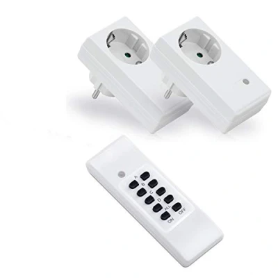 Immagine di Set di prese radiocomandate conecto®: 2x e 1x telecomando, 1100 Watt, bianco