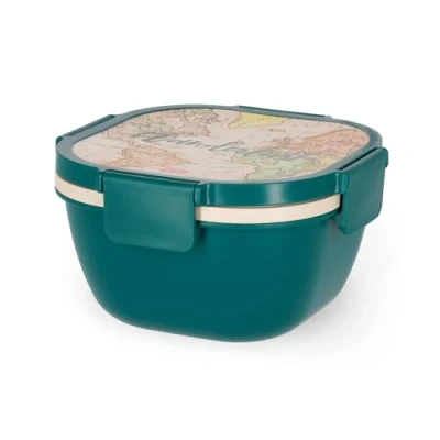 Immagine di Legami Contenitore Porta Pranzo, Lunch Box, 1 Forchetta e Condimenti Inclusi, Pranzo Ermetico, A Prova di Perdite, Capacità 1700 ml, Tema Travel, 19 x 10.7 cm