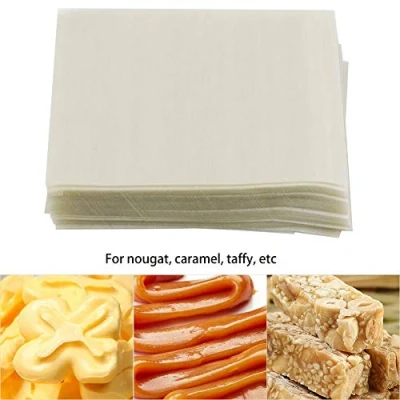 Immagine di Nougat paper Carta riso Commestibile, MAGT 500Pcs da Fogli wafer di commestibile fatti a mano per confezionare caramelle caramello torrone