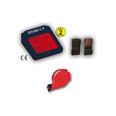 Immagine di Printex 74637 Display con Radiocomando Eliminacode, 2 Cifre, Nero/Rosso