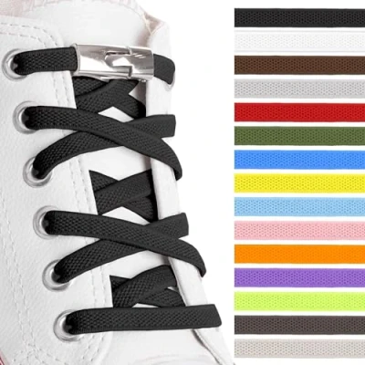 Immagine di SULPO lacci elastici Chiusura con fibbia blocca per scarpe alte e basse in gomma elastica sneakers bambini adulti