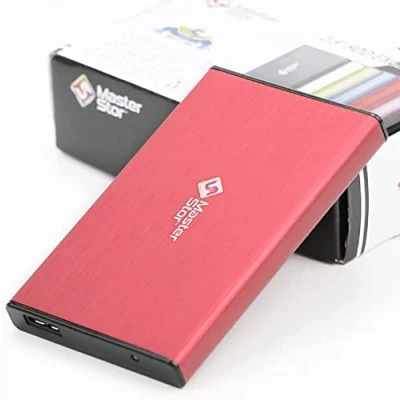 Immagine di MasterStorb hard disk esterno USB 3.0 Super Fast 2,5&quot; SATA, portatile, rosso, argento, nero, blu e rosa, tutti i diversi GB disponibili (500 GB, rosso)