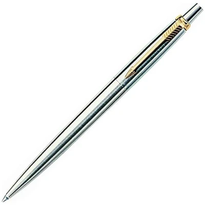 Immagine di Parker Jotter Penna a sfera in acciaio INOX con elementi decorativi dorati