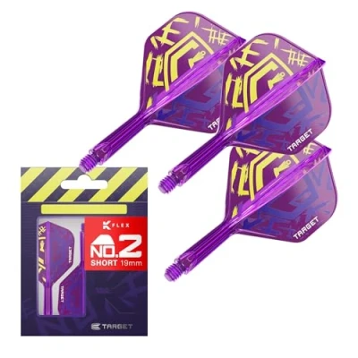 Immagine di Target Darts Luke Littler Campione del Mondo K Flex Flights e Sistema ad Albero, No.2 Il Kflex Nuke 2025 Edition, Voli Alberi Integrati Tutto in Uno (Confezione da 3) Corto, 19mm