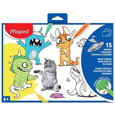 Immagine di MAPED Fogli Da Colorare Con Effetti Magnetici (21X29,7) X 15 Fg