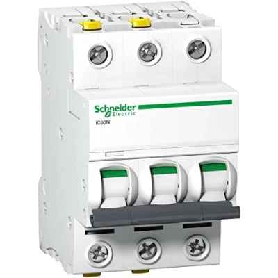 Immagine di Schneider Electric A9F04363 Interruttore di circuito iC60N, 3P, 63A, C caratteristiche