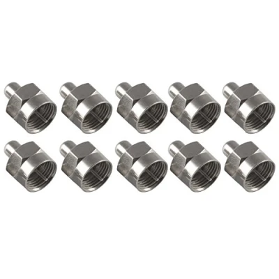 Immagine di Poppstar 10x terminali di resistenza SAT F (prese F), finale per il collegamento a spine (interruttore multifunzione, LNB, tuner, dosi), 75 Ohm, metallo
