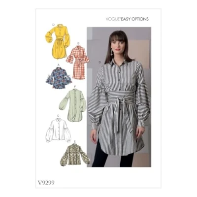 Immagine di Vogue Patterns 9299 E5 Maglia e Cintura da Donna, Tessuto, Multicolore, 15.00 x 0.5 22.00 cm