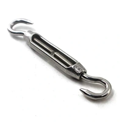 Immagine di Tenditore M10 in acciaio inox 304, morsetto con doppio gancio per funi metalliche Confezione da 1