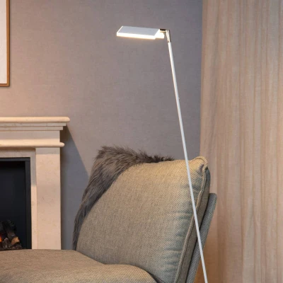 Immagine di Lucide Piantana LED Aaron, bianca, da dimmerabile a calda, altezza 134 cm
