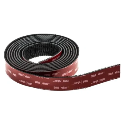 Immagine di Dpm tapes Dual Lock SJ3870, 1 striscia adesiva fissaggio Auto, Dashcam, Go Pro, Supporto Pagamento Pedaggio, chiusura a pressione, prodotto altamente adesivo, Nero (25,4 mm x 2 m)