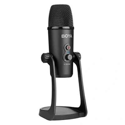 Immagine di BOYA BY PM700 Microfono cardiod a condensatore USB con supporto da tavolo per PC Mac Windows