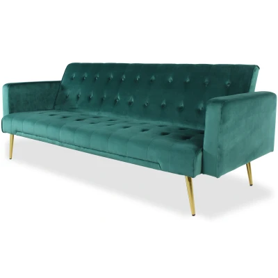 Immagine di Divano letto click clack in velluto verde Justy Menzzo