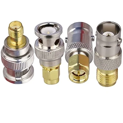 Immagine di TUOLNK adattatore per antenna coassiale RF Kit connettore SMA da a BNC 4 pezzi Convertitore