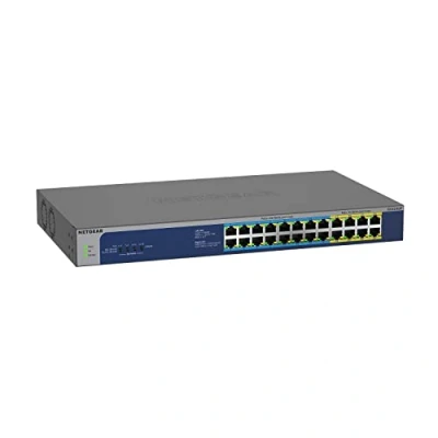 Immagine di NETGEAR Switch PoE 24 porte Gigabit Ethernet Unmanaged (GS524UP) con 8 PoE+ e 16 x PoE++ a 480 W, montaggio desktop/su rack assistenza vita ProSAFE