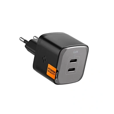 Immagine di Spigen GaN 352 Total 35W 2 porte III Tech Dual USB C Caricatore da muro PD 3.0 Blocco di ricarica compatibile con iPhone 14 13 Mini Plus Pro Max iPad Air Samsung Galaxy S23 S22 Ultra S21