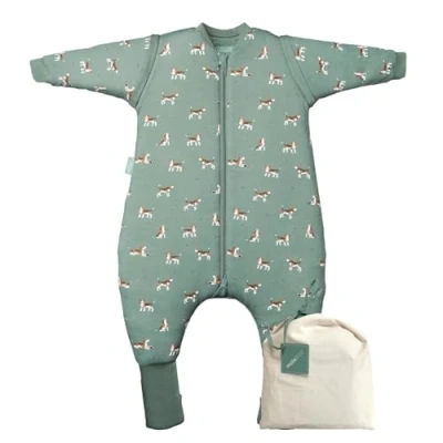 Immagine di molis&amp;co Sacco Nanna con piedini, maniche staccabili e calzini invernale per Bambini Sacchi 2.5 tog piedini 100% Cotone (Oeko TEX 100) Beagle (6 anni)