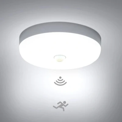 Immagine di Combuh Plafoniera LED Soffitto con Sensore di Movimento Pir, 15w 1500LM 6500k Bianco Freddo Lampada a Rotonda, IP56 Luce Motion Sensor Antipolvere Impermeabile per Bagno Cucina Garage
