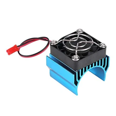 Immagine di Dilwe Dissipatore di Calore RC con Ventola Raffreddamento, Raffreddamento del per Auto Elettrica in Scala 1:10 540/550/3650 Accessori (Blu)