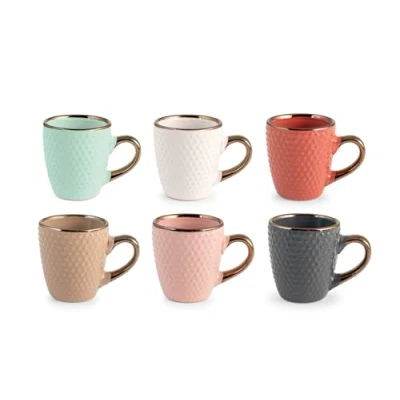 Immagine di H&amp;h set 6 tazze caff dots in colori assortiti cc 100