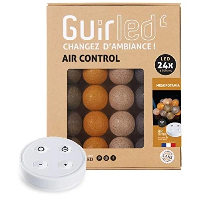 Immagine di Ghirlanda luminoso a LED per batuffoli di cotone USB Telecomando wireless Luce notturna bambini 2h Adattatore doppio 2A incluso 4 intensità 24 sfere m Mesopotamia