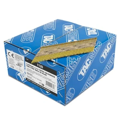 Immagine di Tacwise 1125 Chiodi Inclinati a 34 2,8/65 mm, Zincati Extra con Testa ‘D’, Gambo Anellato, Fascicolati Carta, Confezione da 3300
