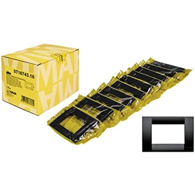 Immagine di Vimar Idea 0T16743.16 Placca Classica 3 moduli in tecnopolimero, 10 pezzi, nero
