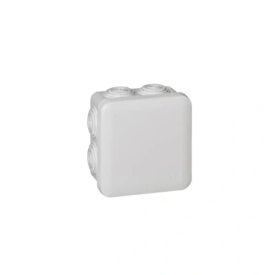 Immagine di Legrand 92012 Scatola di derivazione elettrica, quadrata a 7 attacchi ip55/ik07 650 C, 90x90x50 mm, della linea Plexo, colore: Grigio