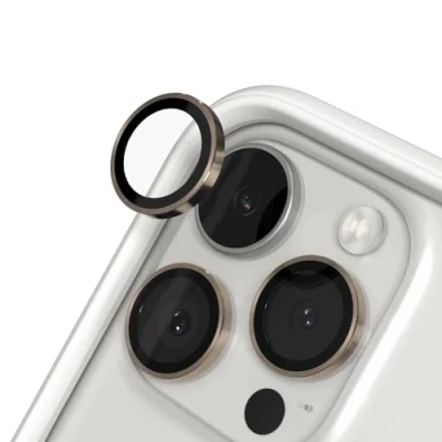 Immagine di RhinoShield 9H Tempered Glass Camera Lens Protectors Compatible with [iPhone 16 Pro / Max] Impact and Scratch Resistance, High Clarity, Explosion Proof Protection, Anti Fog Technology Gold