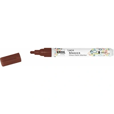 Immagine di KREUL 47018 Pastello a vernice marrone medio, con punta proiettile, larghezza del tratto 2 4 mm, per disegnare, etichettare e decorare piccoli originali regali, biglietti, ecc.