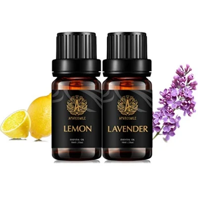 Immagine di Aromaterapia lavanda olio essenziale set per diffusore, 2X10ml 100% Pure limone Kit umidificatore lavanda, oli Set, Kit, puro