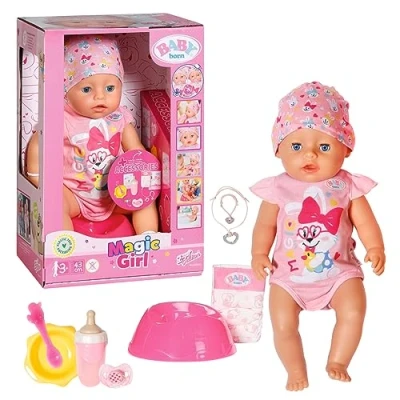Immagine di Baby born Born, Zapf Creation 835005 Magic Girl 43 cm NEU mit magischem Schnuller und 10 lebensechten Funktionen, Colore Rosa