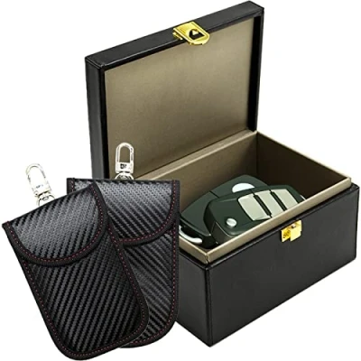 Immagine di LWMLWM Keyless Go custodia protettiva per chiavi auto, 2 pezzi Go, protezione radio, RFID