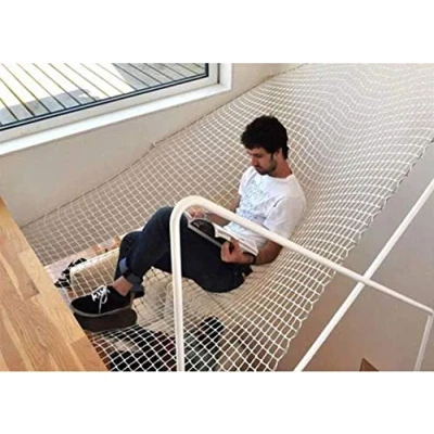 Immagine di MJHETCY Rete Decorativa, Corda Intrecciata per Protezione, Bianca di Sicurezza for Bambini, Arrampicata All&#039;aperto Decorativa Balcone Ringhiera Le Scale Rete（1x5m）