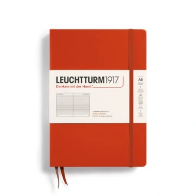 Immagine di LEUCHTTURM1917 367252 Taccuini Medium A5, Copertina rigida, 251 pagine numerate, Fox Red, Righe