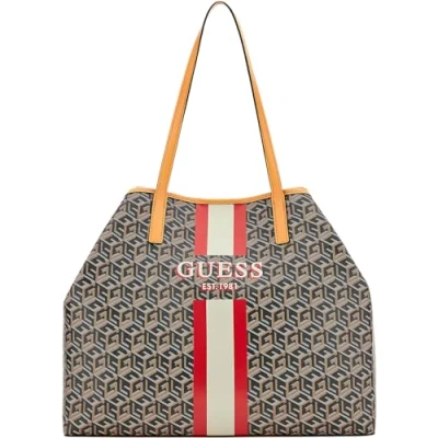 Immagine di Guess Shopper Vikky G Cubelogo Shopping bag, Donna, Taglia: One Size, Mehrfarbig braun