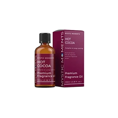 Immagine di Mystic Moments Olio di fragranza cacao caldo 100 ml Perfetto per saponi, candele, bombe da bagno, bruciatori d&#039;olio, diffusori e articoli la cura della pelle dei capelli