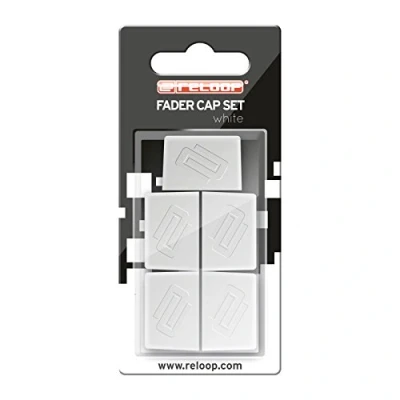 Immagine di Reloop Fader Cap Set white 5 tappi fader, Rivestimento in gomma per una presa sicura, Compatibile con la maggior parte dei mixer e controller DJ, bianco